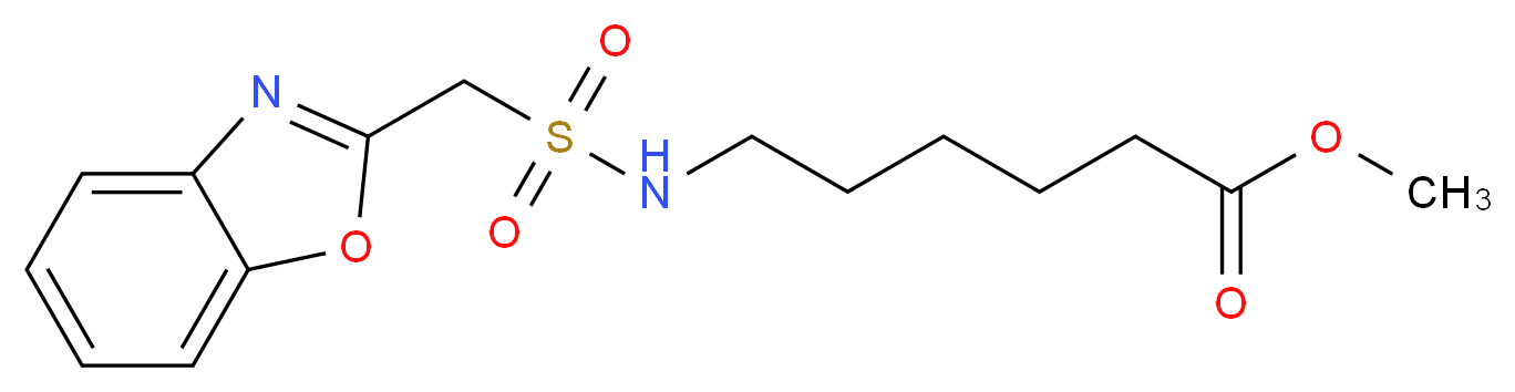 methyl 6-(1,3-benzoxazol-2-ylmethanesulfonamido)hexanoate_分子结构_CAS_1076198-89-4