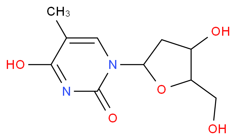 4-hydroxy-1-[4-hydroxy-5-(hydroxymethyl)oxolan-2-yl]-5-methyl-1,2-dihydropyrimidin-2-one_分子结构_CAS_50-89-5