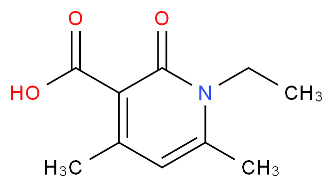 1-ethyl-4,6-dimethyl-2-oxo-1,2-dihydropyridine-3-carboxylic acid_分子结构_CAS_24667-06-9