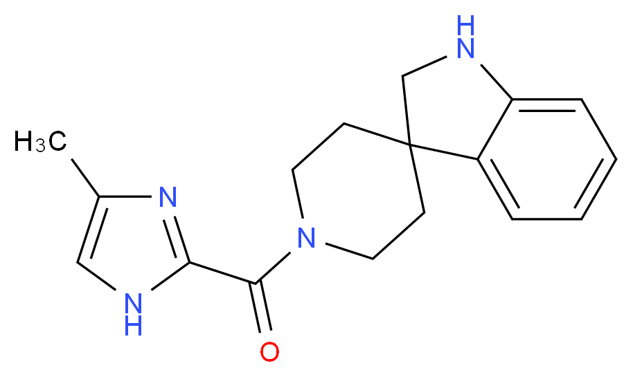 1'-[(4-methyl-1H-imidazol-2-yl)carbonyl]-1,2-dihydrospiro[indole-3,4'-piperidine]_分子结构_CAS_)