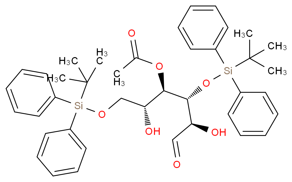 (2R,3R,4R,5R)-1,4-bis[(tert-butyldiphenylsilyl)oxy]-2,5-dihydroxy-6-oxohexan-3-yl acetate_分子结构_CAS_308103-44-8