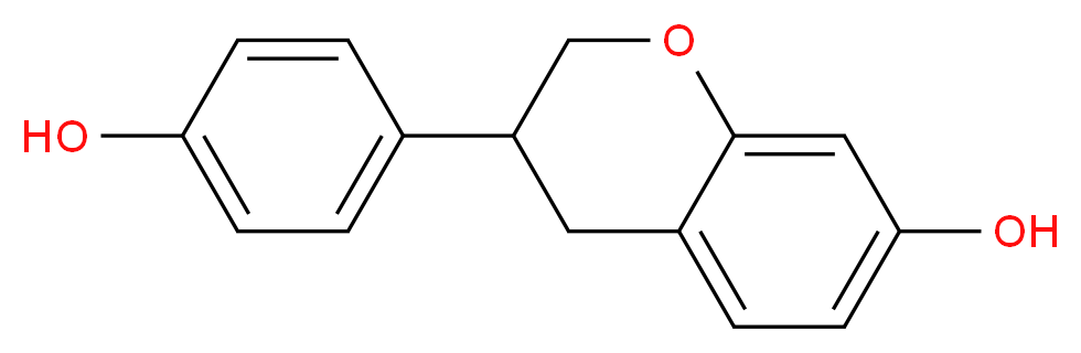3-(4-hydroxyphenyl)-3,4-dihydro-2H-1-benzopyran-7-ol_分子结构_CAS_94105-90-5