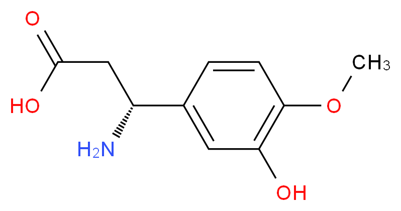 (3R)-3-amino-3-(3-hydroxy-4-methoxyphenyl)propanoic acid_分子结构_CAS_925221-88-1