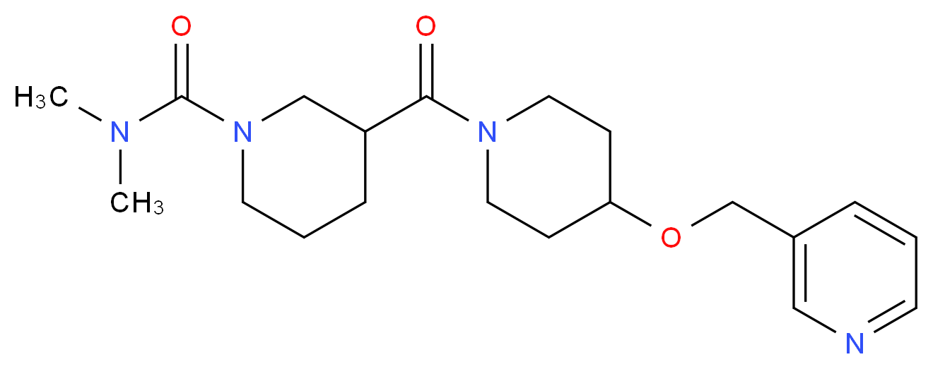 N,N-dimethyl-3-{[4-(3-pyridinylmethoxy)-1-piperidinyl]carbonyl}-1-piperidinecarboxamide_分子结构_CAS_)