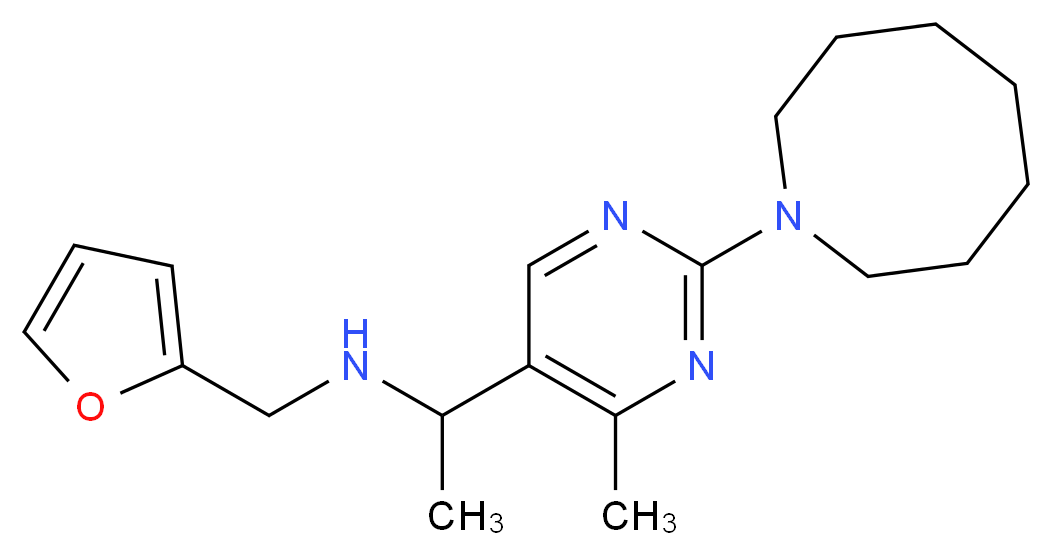 1-[2-(1-azocanyl)-4-methyl-5-pyrimidinyl]-N-(2-furylmethyl)ethanamine_分子结构_CAS_)