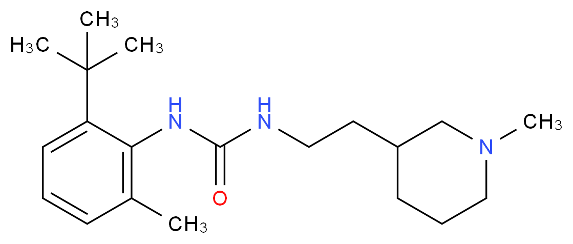 N-(2-tert-butyl-6-methylphenyl)-N'-[2-(1-methylpiperidin-3-yl)ethyl]urea_分子结构_CAS_)