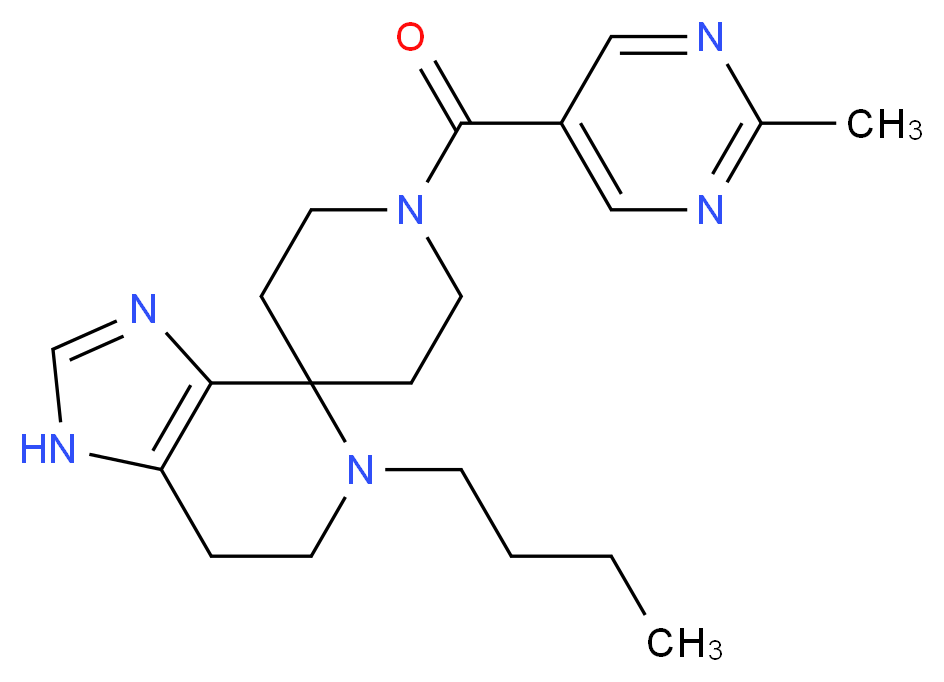 5-butyl-1'-[(2-methylpyrimidin-5-yl)carbonyl]-1,5,6,7-tetrahydrospiro[imidazo[4,5-c]pyridine-4,4'-piperidine]_分子结构_CAS_)