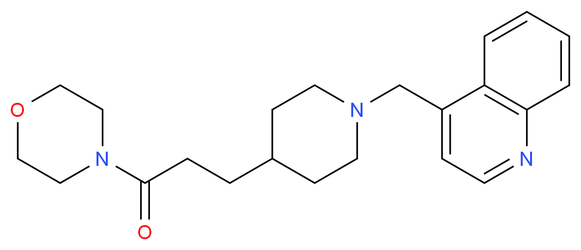 4-({4-[3-(4-morpholinyl)-3-oxopropyl]-1-piperidinyl}methyl)quinoline_分子结构_CAS_)