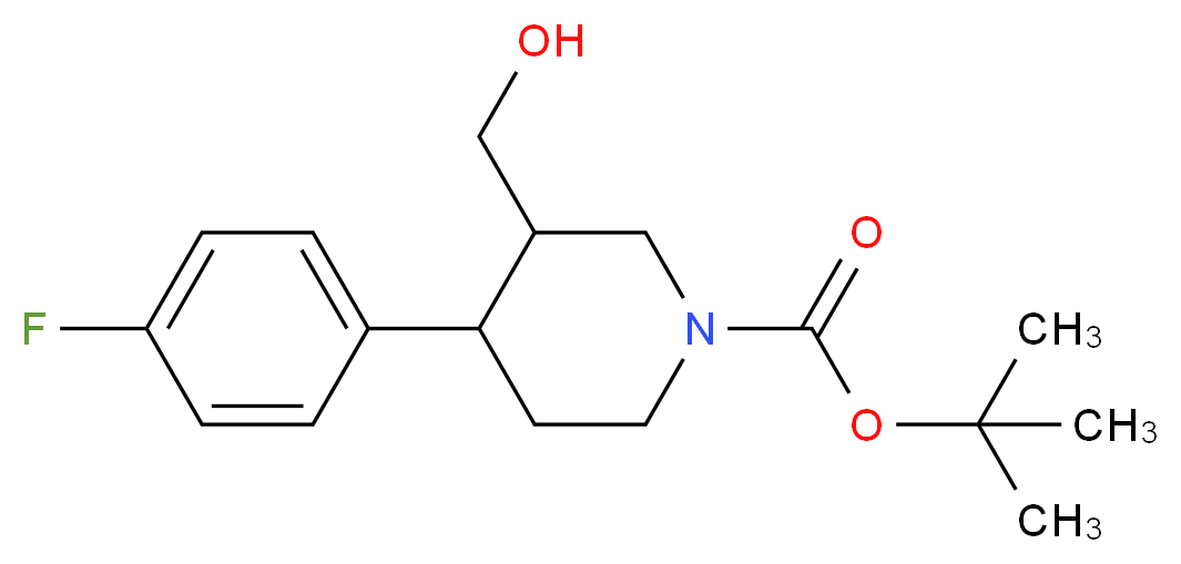tert-butyl 4-(4-fluorophenyl)-3-(hydroxymethyl)piperidine-1-carboxylate_分子结构_CAS_936497-90-4