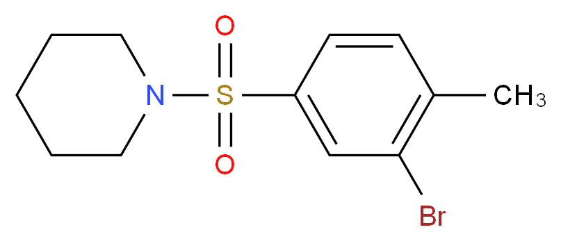 1-(3-BROMO-4-METHYLPHENYLSULFONYL)PIPERIDINE_分子结构_CAS_850429-73-1)
