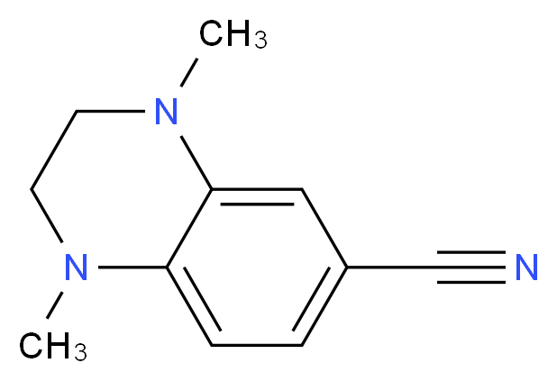 1,4-dimethyl-1,2,3,4-tetrahydroquinoxaline-6-carbonitrile_分子结构_CAS_857283-87-5