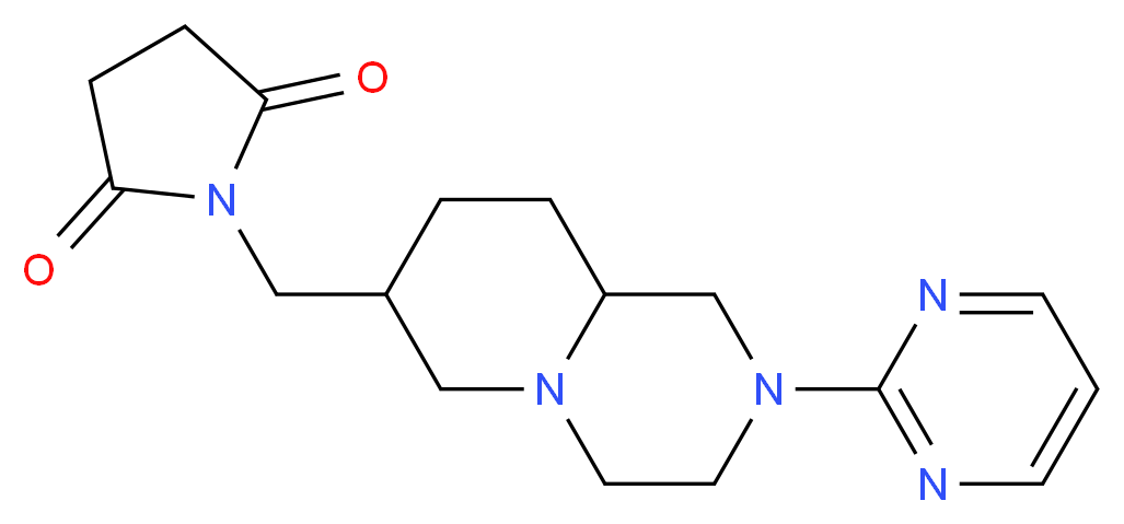 1-{[2-(pyrimidin-2-yl)-octahydro-1H-pyrido[1,2-a]piperazin-7-yl]methyl}pyrrolidine-2,5-dione_分子结构_CAS_148408-65-5