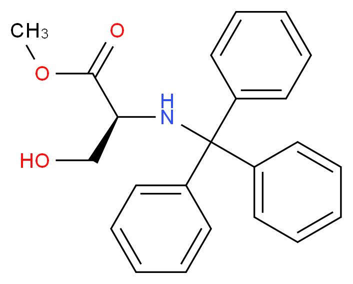 N-三苯甲基-L-丝氨酸甲酯_分子结构_CAS_4465-44-5)