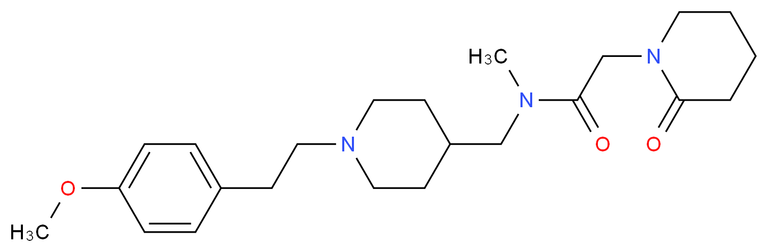 N-({1-[2-(4-methoxyphenyl)ethyl]-4-piperidinyl}methyl)-N-methyl-2-(2-oxo-1-piperidinyl)acetamide_分子结构_CAS_)
