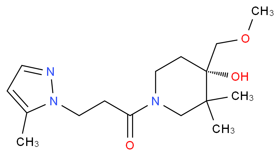 (4S)-4-(methoxymethyl)-3,3-dimethyl-1-[3-(5-methyl-1H-pyrazol-1-yl)propanoyl]-4-piperidinol_分子结构_CAS_)