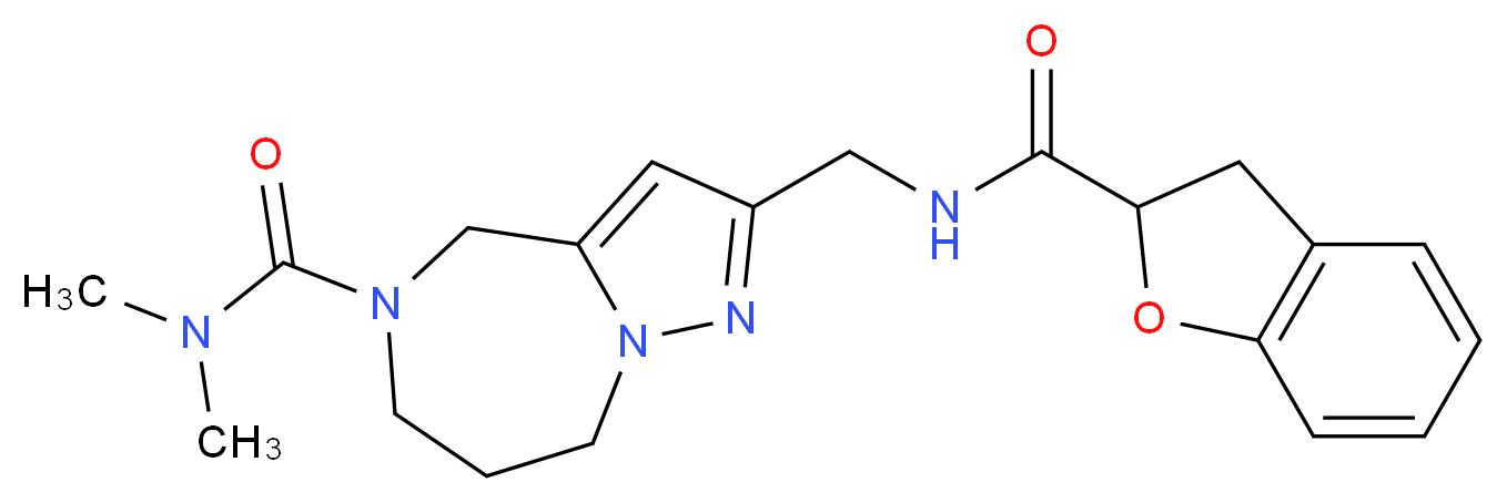 2-{[(2,3-dihydro-1-benzofuran-2-ylcarbonyl)amino]methyl}-N,N-dimethyl-7,8-dihydro-4H-pyrazolo[1,5-a][1,4]diazepine-5(6H)-carboxamide_分子结构_CAS_)
