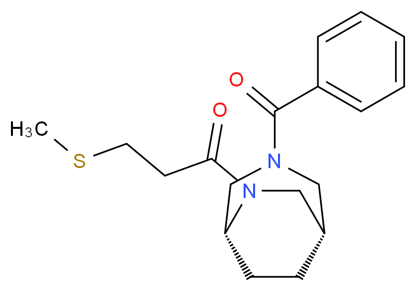 (1S*,5R*)-3-benzoyl-6-[3-(methylthio)propanoyl]-3,6-diazabicyclo[3.2.2]nonane_分子结构_CAS_)