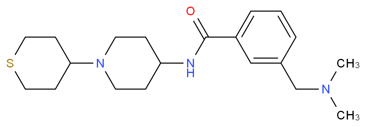 3-[(dimethylamino)methyl]-N-[1-(tetrahydro-2H-thiopyran-4-yl)piperidin-4-yl]benzamide_分子结构_CAS_)