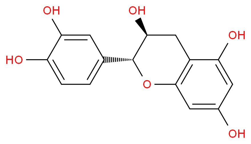 (2R,3S)-2-(3,4-Dihydroxyphenyl)chroman-3,5,7-triol_分子结构_CAS_154-23-4)