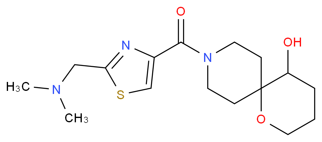 9-({2-[(dimethylamino)methyl]-1,3-thiazol-4-yl}carbonyl)-1-oxa-9-azaspiro[5.5]undecan-5-ol_分子结构_CAS_)