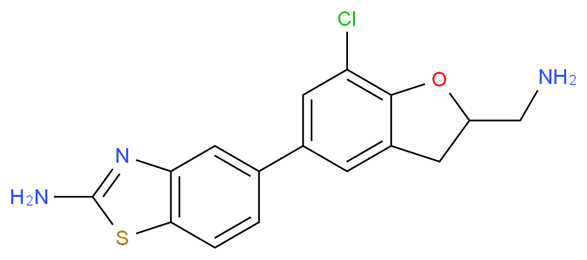 5-[2-(aminomethyl)-7-chloro-2,3-dihydro-1-benzofuran-5-yl]-1,3-benzothiazol-2-amine_分子结构_CAS_)