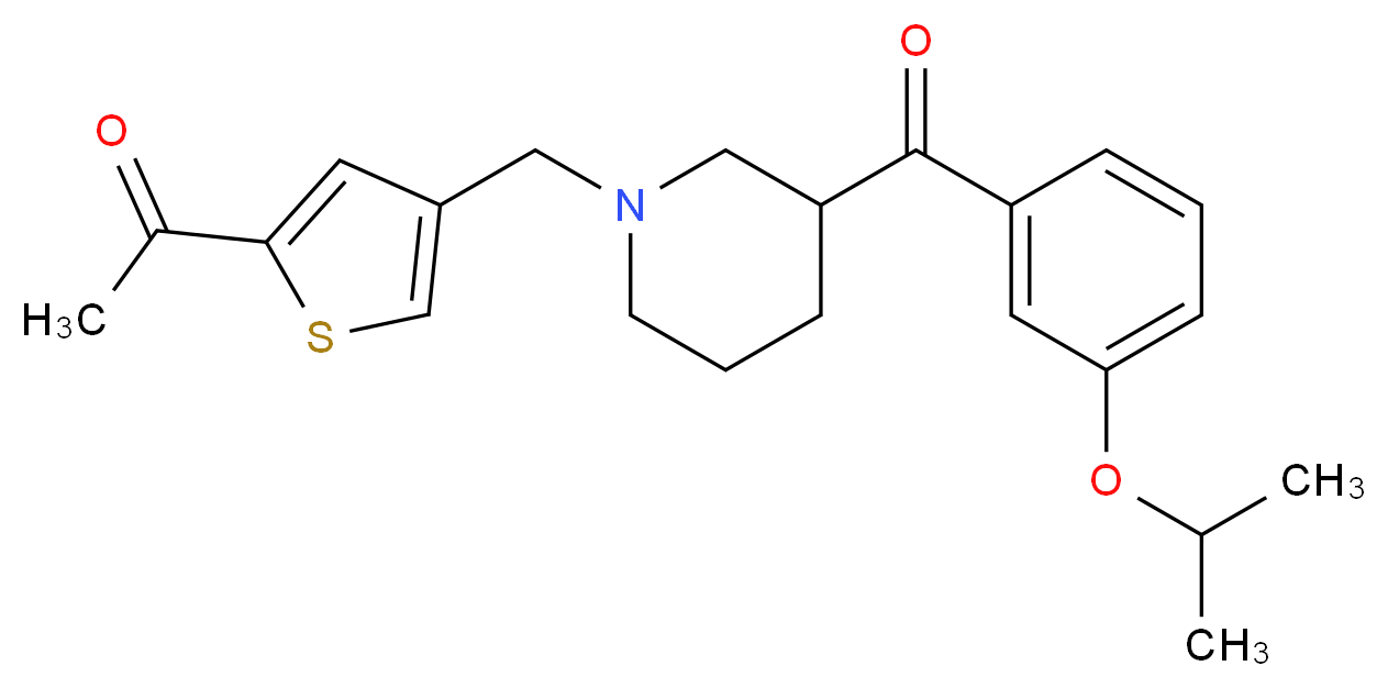 1-(4-{[3-(3-isopropoxybenzoyl)-1-piperidinyl]methyl}-2-thienyl)ethanone_分子结构_CAS_)