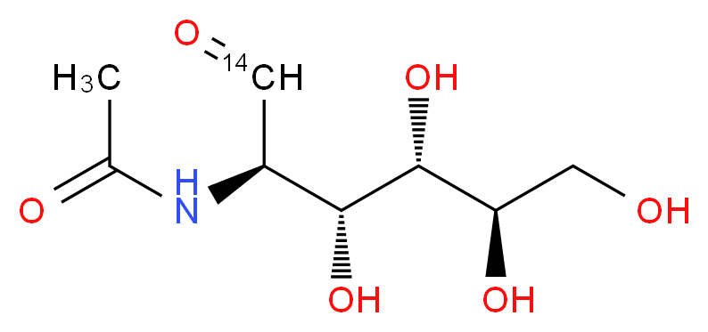 N-[(2R,3R,4S,5R)-3,4,5,6-tetrahydroxy-1-oxo(1-<sup>1</sup><sup>4</sup>C)hexan-2-yl]acetamide_分子结构_CAS_7220-89-5