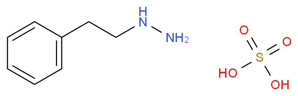 (2-phenylethyl)hydrazine; sulfuric acid_分子结构_CAS_156-51-4