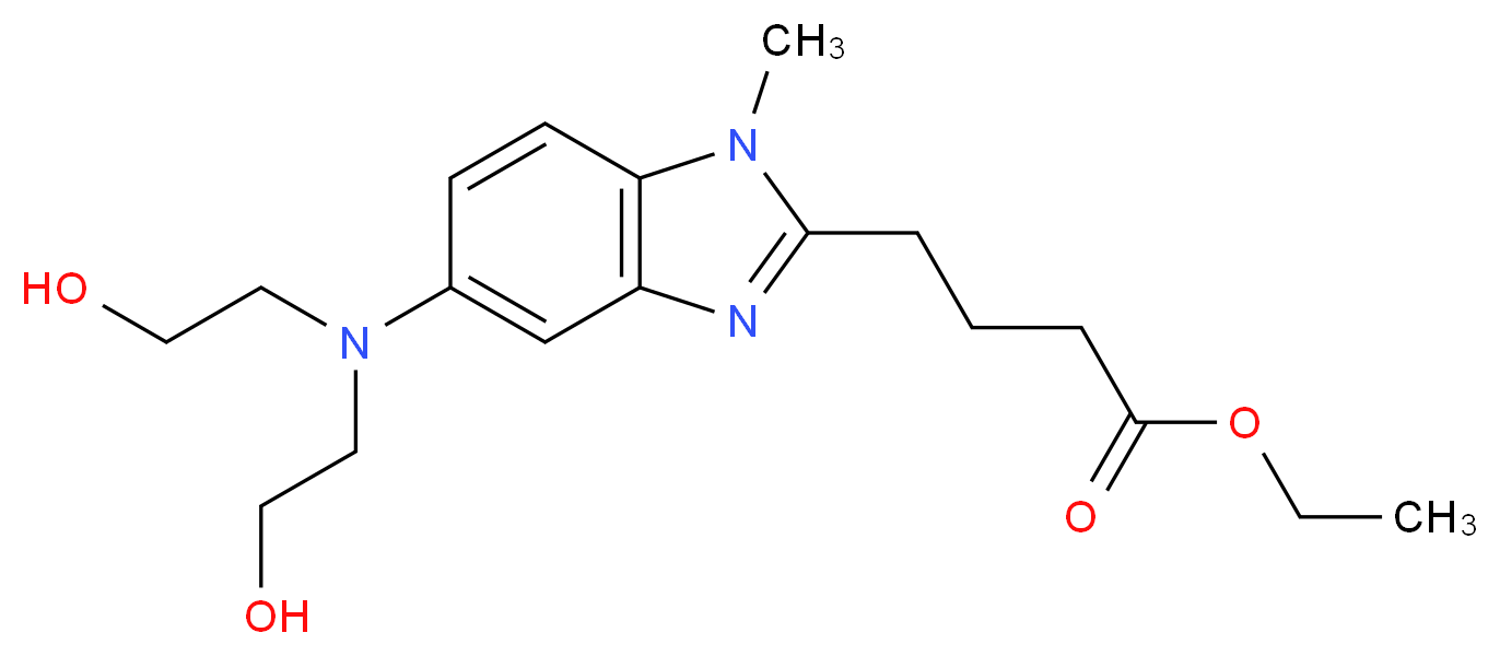 ethyl 4-{5-[bis(2-hydroxyethyl)amino]-1-methyl-1H-1,3-benzodiazol-2-yl}butanoate_分子结构_CAS_3543-74-6