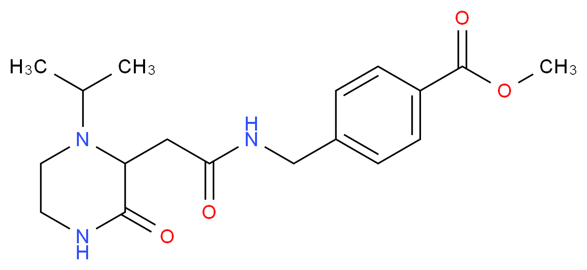methyl 4-({[(1-isopropyl-3-oxo-2-piperazinyl)acetyl]amino}methyl)benzoate_分子结构_CAS_)