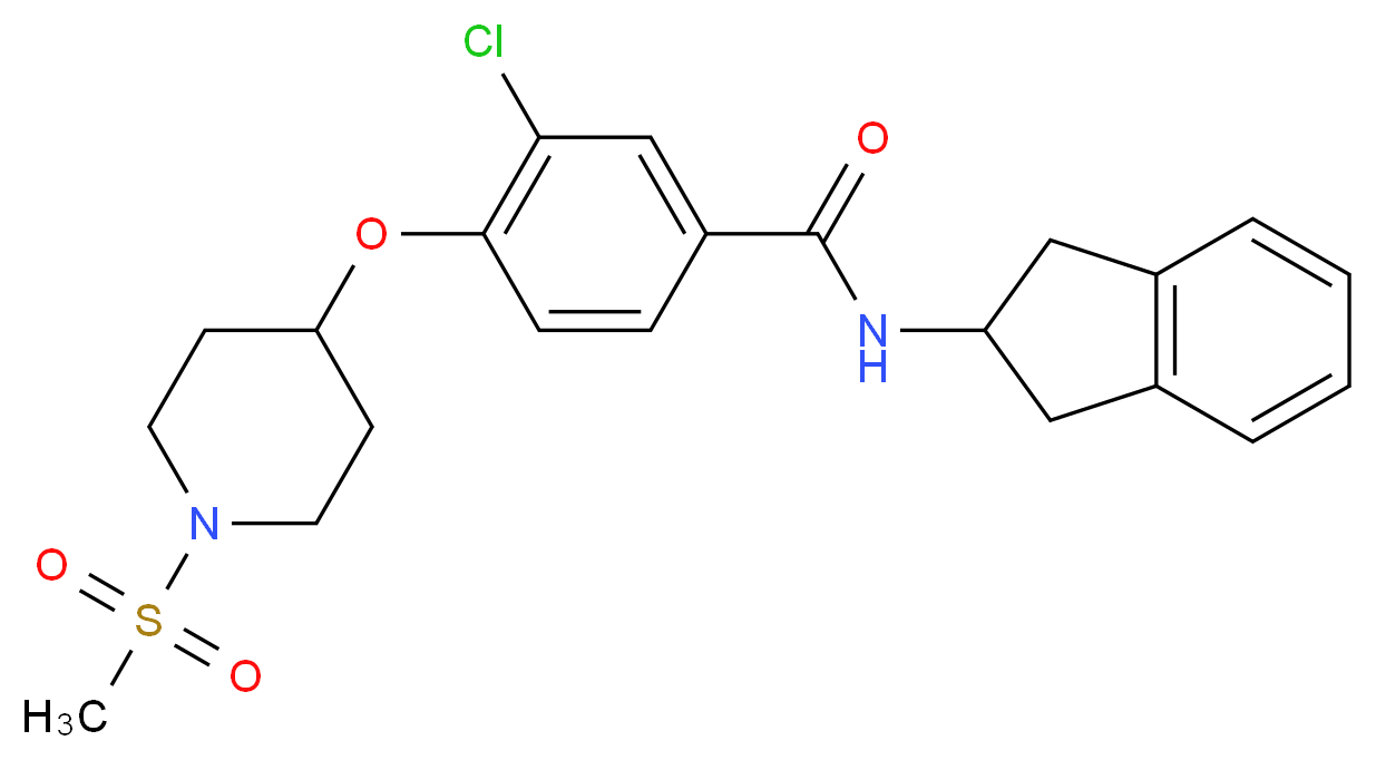 3-chloro-N-(2,3-dihydro-1H-inden-2-yl)-4-{[1-(methylsulfonyl)-4-piperidinyl]oxy}benzamide_分子结构_CAS_)