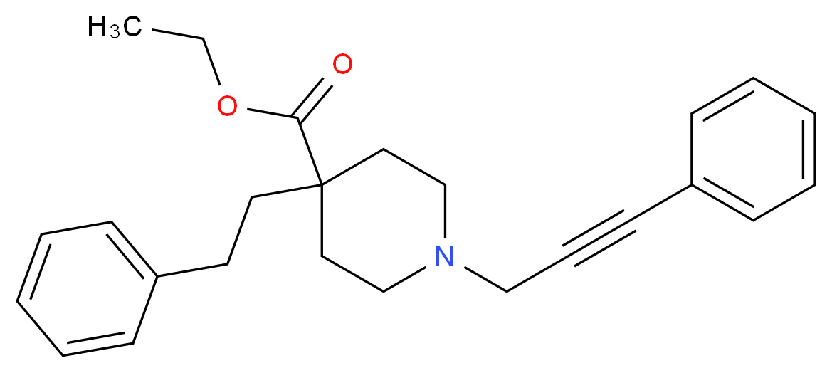 ethyl 4-(2-phenylethyl)-1-(3-phenyl-2-propyn-1-yl)-4-piperidinecarboxylate_分子结构_CAS_)