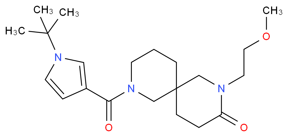 8-[(1-tert-butyl-1H-pyrrol-3-yl)carbonyl]-2-(2-methoxyethyl)-2,8-diazaspiro[5.5]undecan-3-one_分子结构_CAS_)