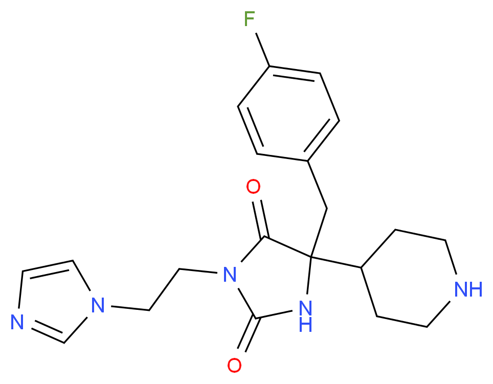 5-(4-fluorobenzyl)-3-[2-(1H-imidazol-1-yl)ethyl]-5-piperidin-4-ylimidazolidine-2,4-dione_分子结构_CAS_)