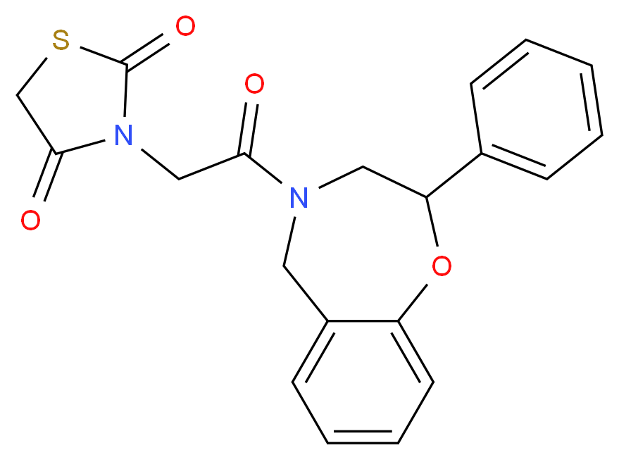 3-[2-oxo-2-(2-phenyl-2,3-dihydro-1,4-benzoxazepin-4(5H)-yl)ethyl]-1,3-thiazolidine-2,4-dione_分子结构_CAS_)