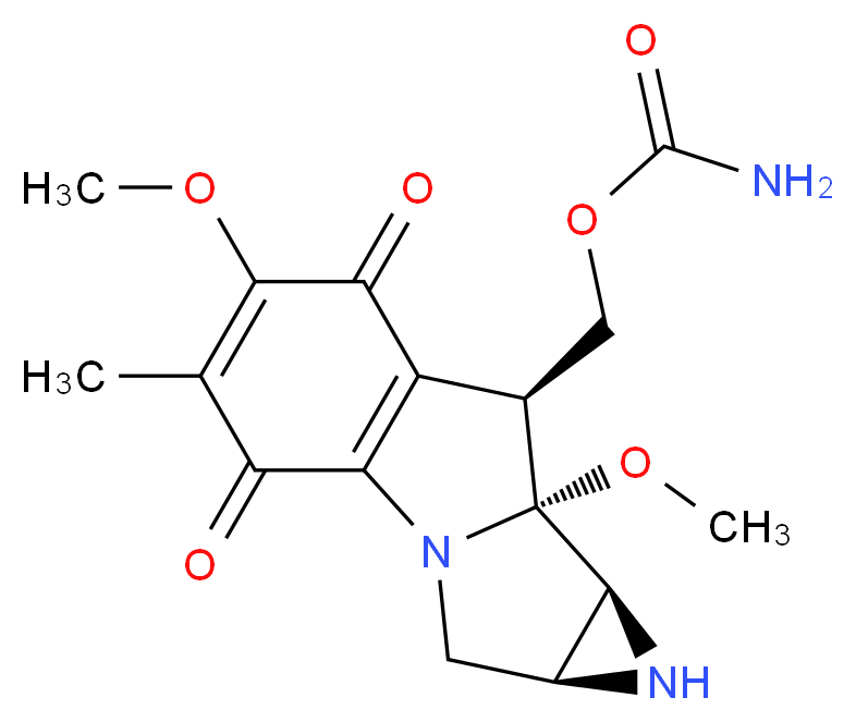 [(4S,6S,7R,8S)-7,11-dimethoxy-12-methyl-10,13-dioxo-2,5-diazatetracyclo[7.4.0.0<sup>2</sup>,<sup>7</sup>.0<sup>4</sup>,<sup>6</sup>]trideca-1(9),11-dien-8-yl]methyl carbamate_分子结构_CAS_4055-39-4