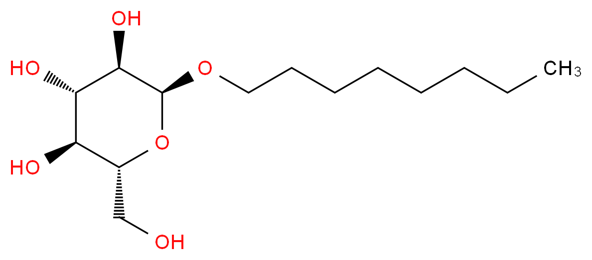 (2R,3S,4S,5R,6S)-2-(hydroxymethyl)-6-(octyloxy)oxane-3,4,5-triol_分子结构_CAS_29781-80-4