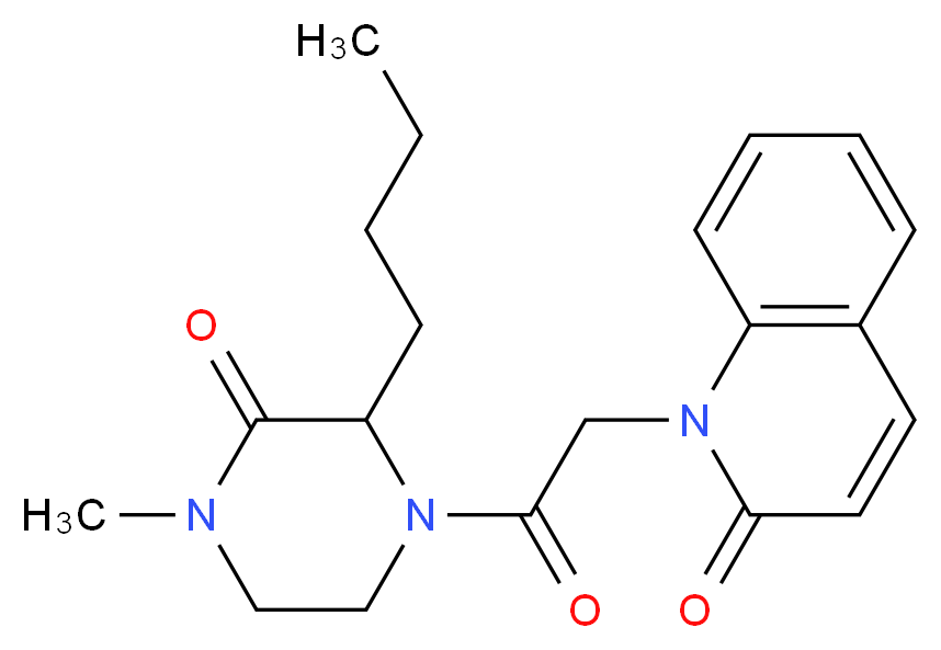 1-[2-(2-butyl-4-methyl-3-oxopiperazin-1-yl)-2-oxoethyl]quinolin-2(1H)-one_分子结构_CAS_)