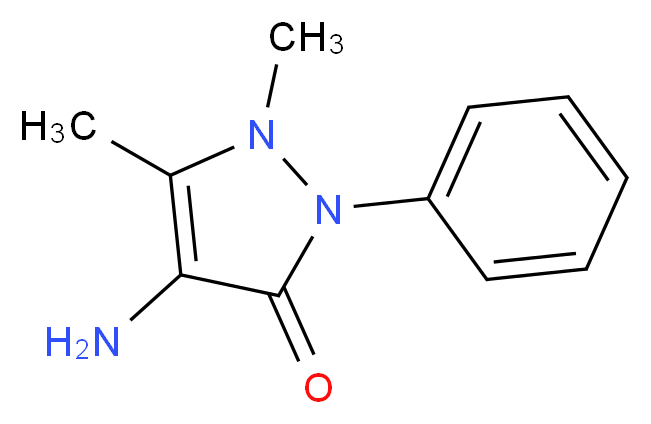 4-amino-1,5-dimethyl-2-phenyl-2,3-dihydro-1H-pyrazol-3-one_分子结构_CAS_83-07-8