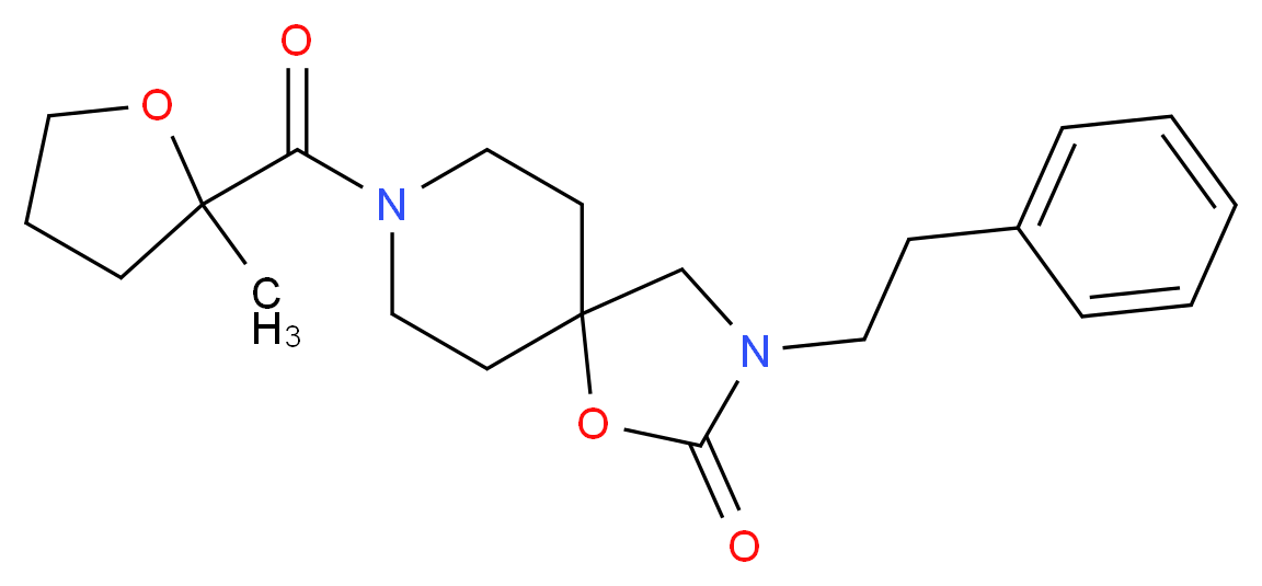 8-[(2-methyltetrahydrofuran-2-yl)carbonyl]-3-(2-phenylethyl)-1-oxa-3,8-diazaspiro[4.5]decan-2-one_分子结构_CAS_)