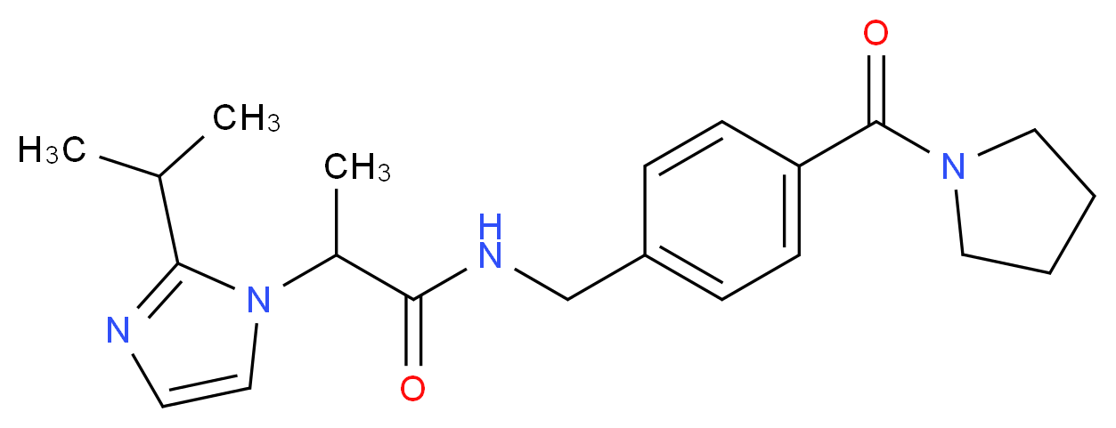 2-(2-isopropyl-1H-imidazol-1-yl)-N-[4-(1-pyrrolidinylcarbonyl)benzyl]propanamide_分子结构_CAS_)