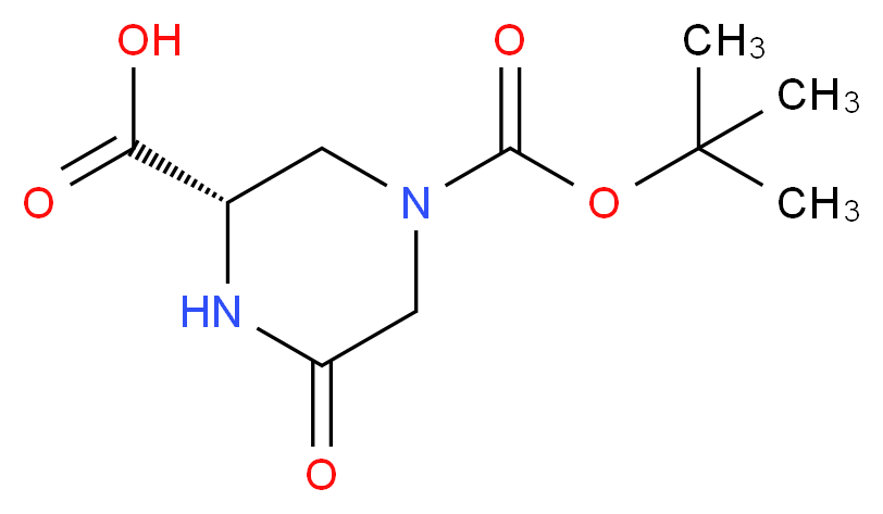 (2S)-4-[(tert-butoxy)carbonyl]-6-oxopiperazine-2-carboxylic acid_分子结构_CAS_1240586-09-7