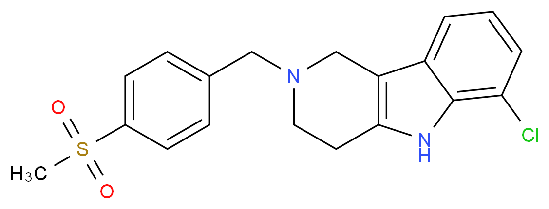 6-chloro-2-[4-(methylsulfonyl)benzyl]-2,3,4,5-tetrahydro-1H-pyrido[4,3-b]indole_分子结构_CAS_)