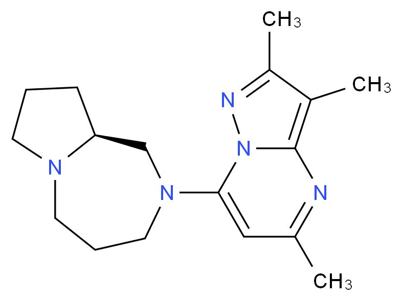(9aS)-2-(2,3,5-trimethylpyrazolo[1,5-a]pyrimidin-7-yl)octahydro-1H-pyrrolo[1,2-a][1,4]diazepine_分子结构_CAS_)
