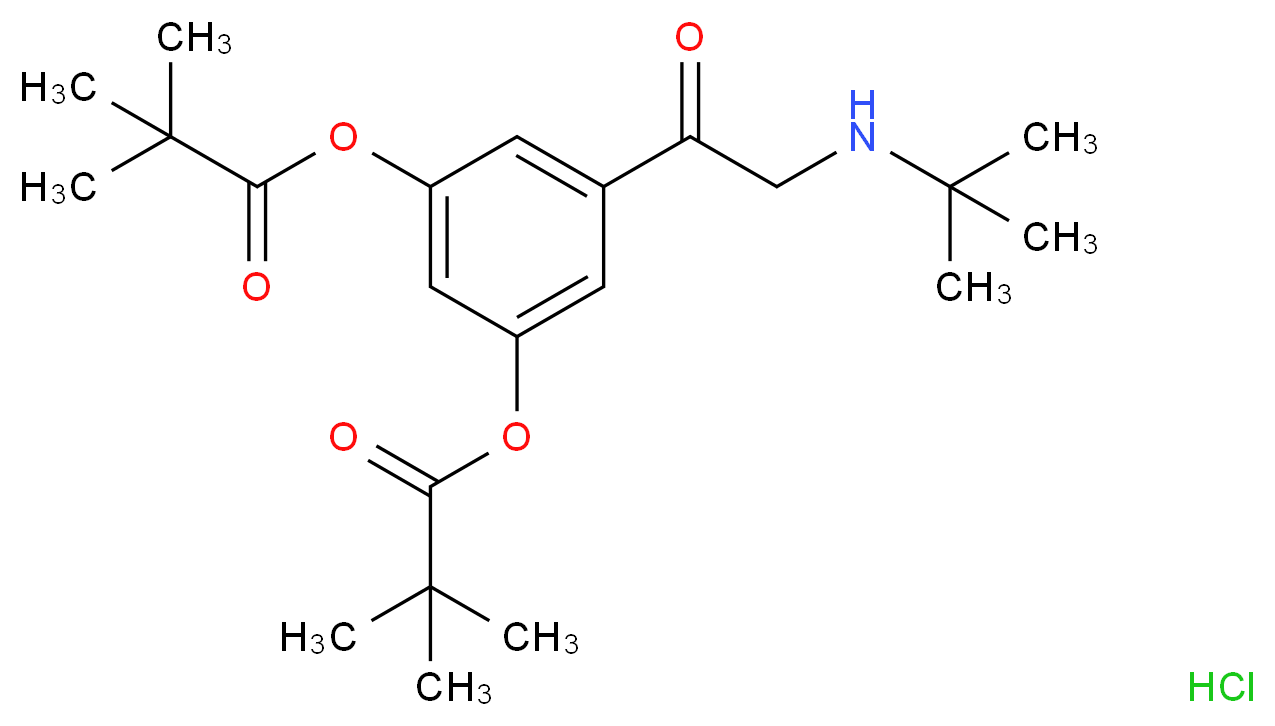 2-tert-Butylamino-3',5'-dipivaloxyacetophenone, Hydrochloride Salt_分子结构_CAS_406919-51-5)