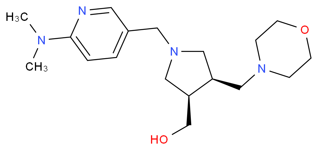 [(3R*,4S*)-1-{[6-(dimethylamino)pyridin-3-yl]methyl}-4-(morpholin-4-ylmethyl)pyrrolidin-3-yl]methanol_分子结构_CAS_)