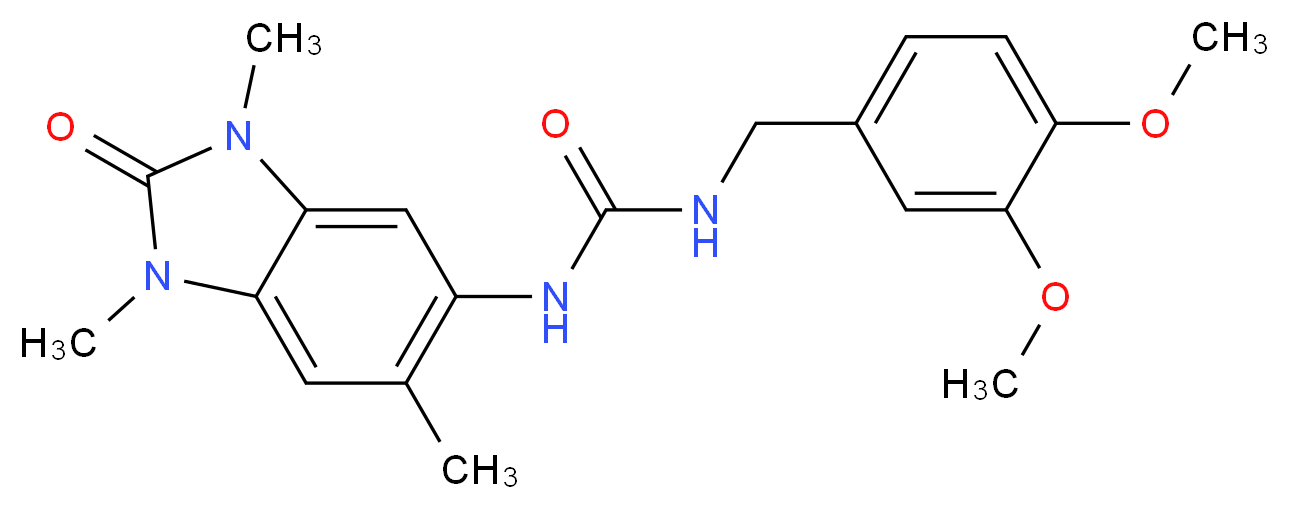 N-(3,4-dimethoxybenzyl)-N'-(1,3,6-trimethyl-2-oxo-2,3-dihydro-1H-benzimidazol-5-yl)urea_分子结构_CAS_)