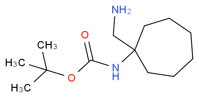 tert-butyl N-[1-(aminomethyl)cycloheptyl]carbamate_分子结构_CAS_904817-67-0