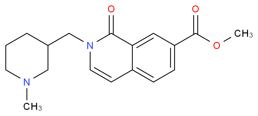 methyl 2-[(1-methylpiperidin-3-yl)methyl]-1-oxo-1,2-dihydroisoquinoline-7-carboxylate_分子结构_CAS_)