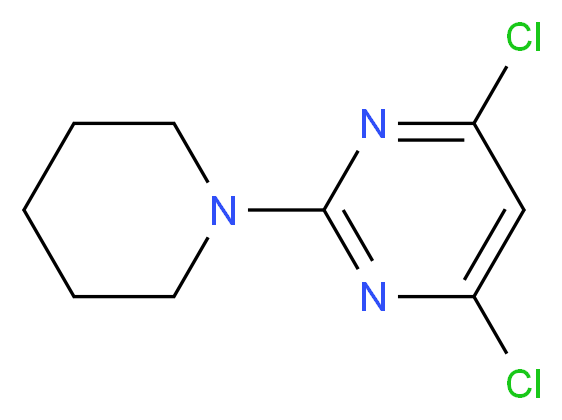 2-(PIPERIDIN-1-YL)-4,6-DICHLOROPYRIMIDINE_分子结构_CAS_7038-67-7)